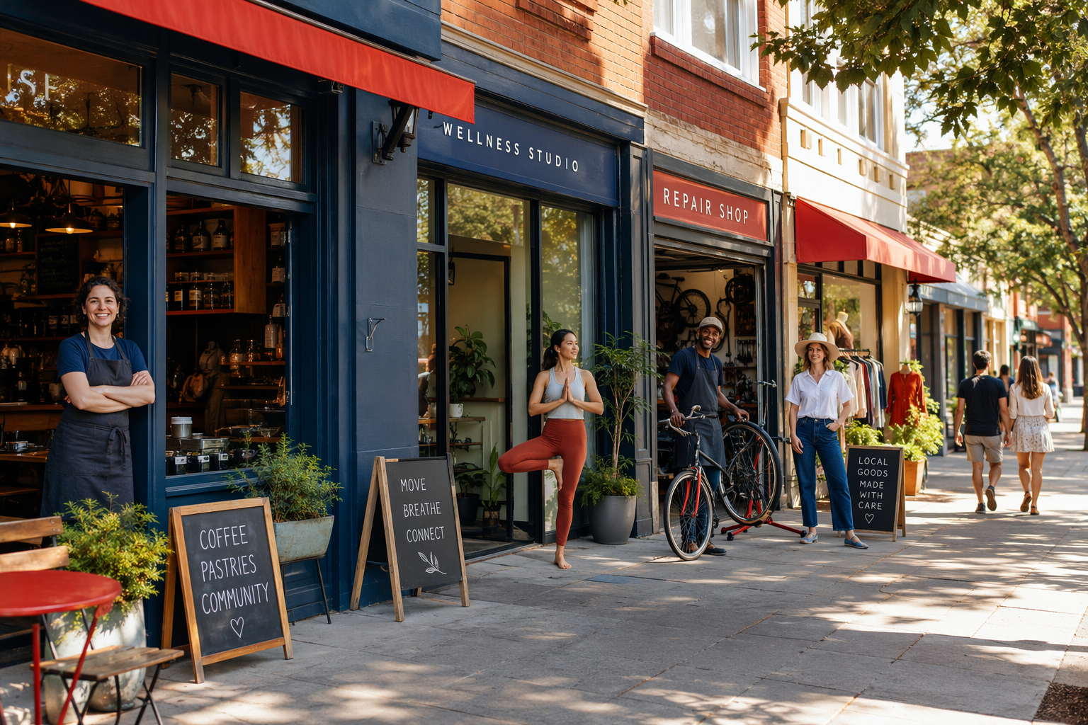 A vibrant local business community featured in a NexusBarter member marketplace